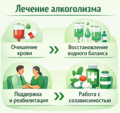 лечение алкоголизма в Ломоносове этапы